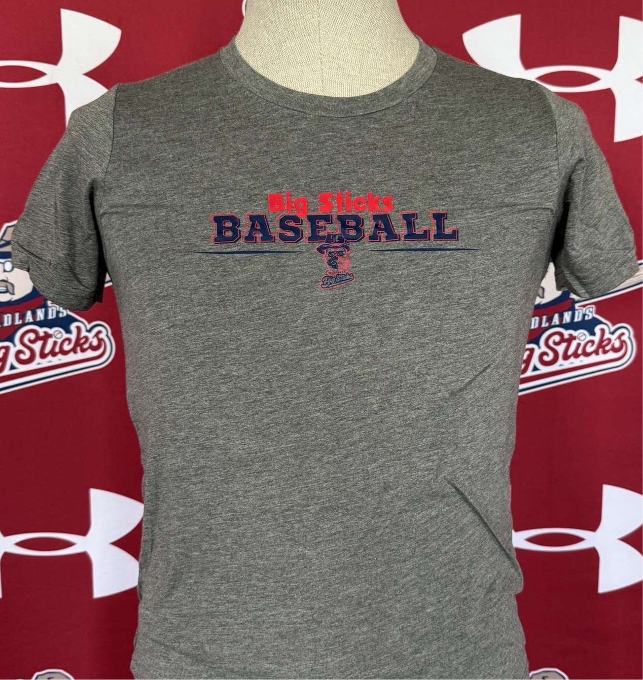 Youth Grey Outlaw Big Sticks Baseball T