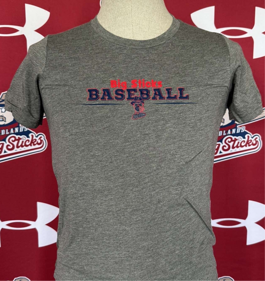 Youth Grey Outlaw Big Sticks Baseball T