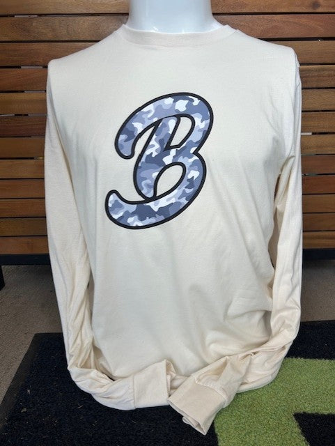 Adult Cream Camo B Long Sleeve T