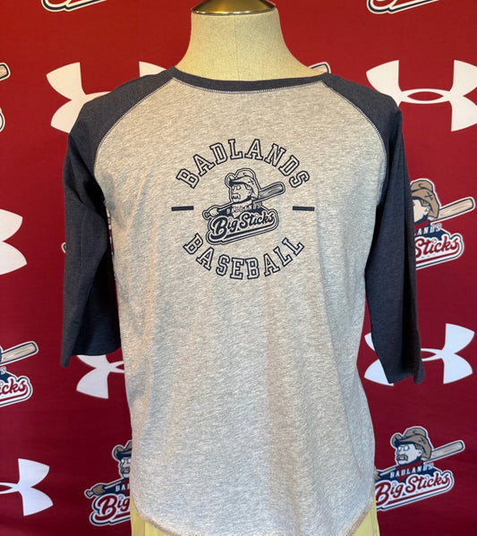 Youth Navy/Grey 3/4 sleeve Baseball T