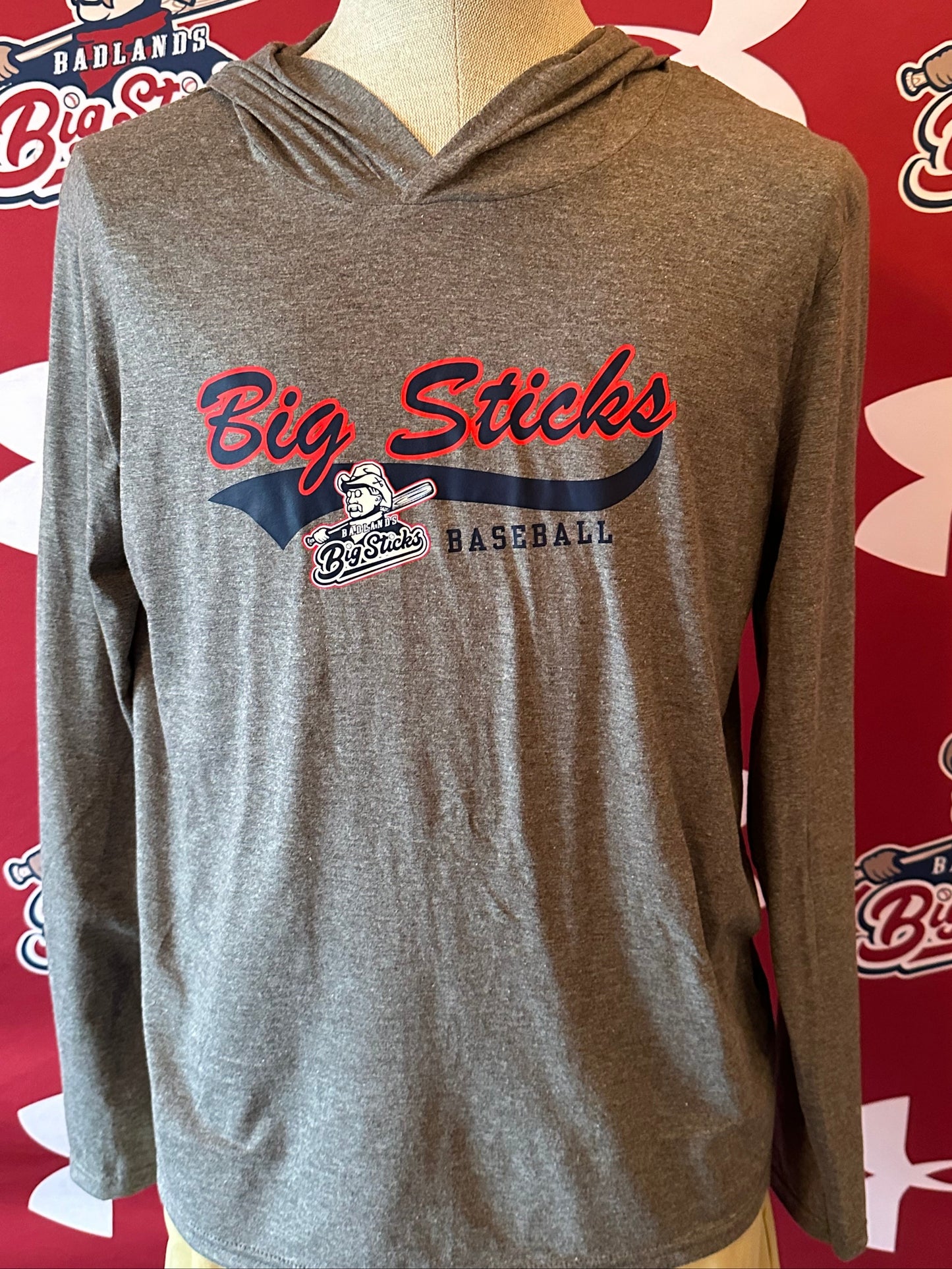Adult Gray Long Sleeve T-Shirt Hoodie